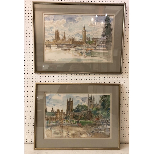 1008 - JOHN STANTON WARD R.A. (1917-2007) - 'Two Views of the Palace of Westminster', limited edition print... 