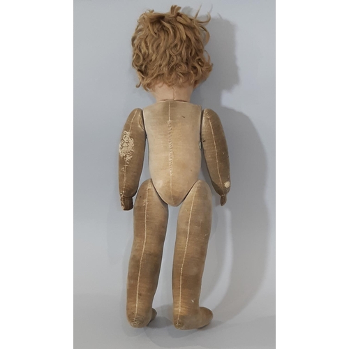 1288 - 1930's 'Bambina' doll by Chad Valley with painted felt face, jointed velvet cloth body, label to rig... 