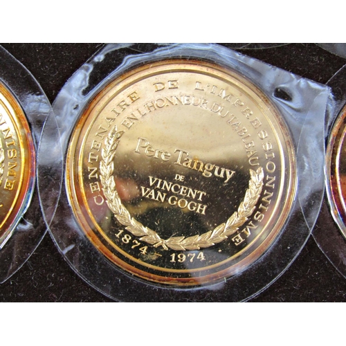 2265 - A complete collection of fifty silver gilt “Les Chefs- D’Oeuvre De L’ Impressionnisme” medallions fe... 