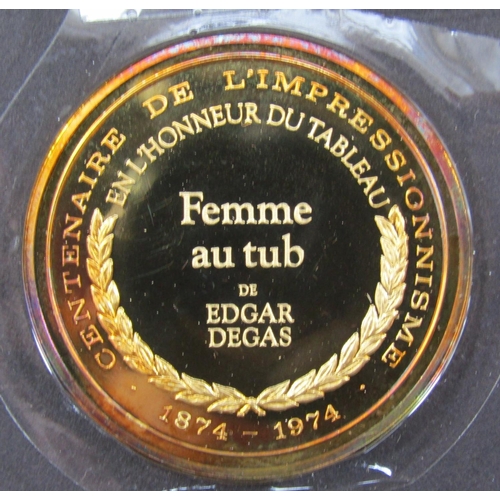 2265 - A complete collection of fifty silver gilt “Les Chefs- D’Oeuvre De L’ Impressionnisme” medallions fe... 