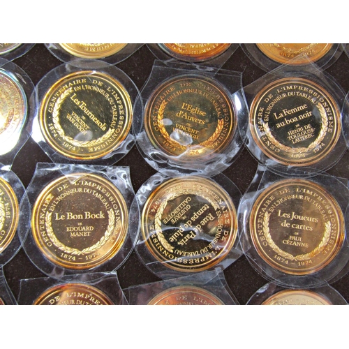 2265 - A complete collection of fifty silver gilt “Les Chefs- D’Oeuvre De L’ Impressionnisme” medallions fe... 