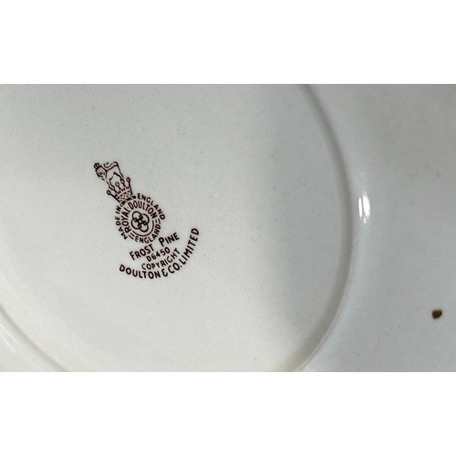 2014 - A large collection of Royal Doulton Frost Pine pattern dinnerware comprising dinner plates, side pla... 