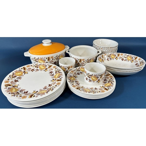 2043 - A large collection of Royal Doulton Indian Summer pattern table wares comprising dinner plates, side... 