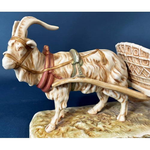 2045 - A Royal Dux group of a goat cart