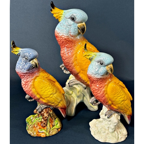 2086 - Three graduated Beswick cockatoos