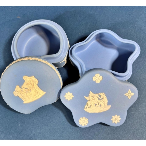 2115 - Small collection of Wedgwood Jasperware trinket dishes, two Poole dishes and a Royal Albert Lady Car... 