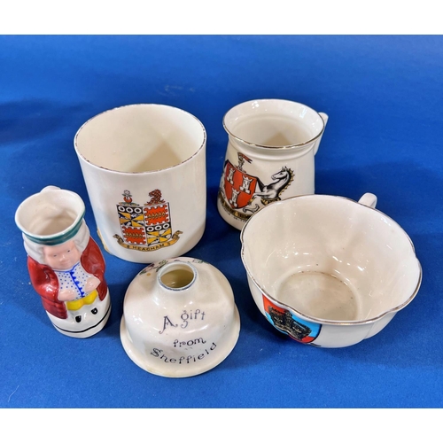 2117 - A collection of Goss ware to include a bust of Sir Walter Scott, jam pot and cover, further armorial... 