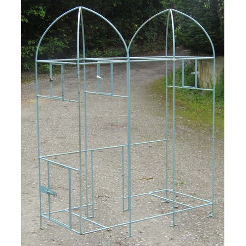 241 - A vintage decorative iron framed garden aviary frame with painted finish