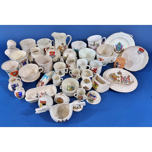 2125 - A collection of Crested ware principally Goss to include a coronation dish from 1911, a Winchester B... 