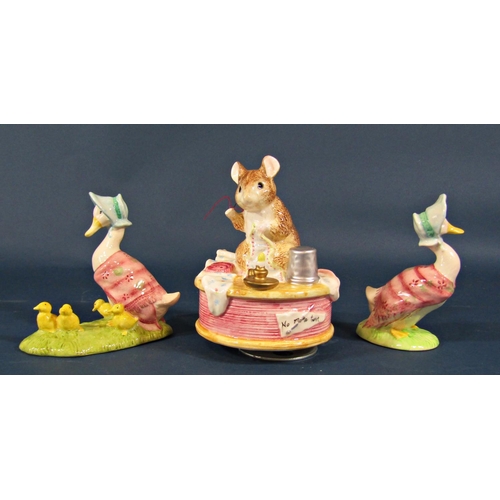 2108 - A collection of Beswick ceramics to include Beatrix Potter music box with The Tailor of Gloucester p... 