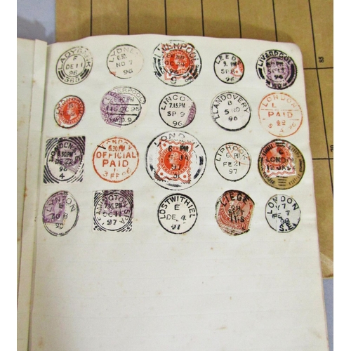 1257 - Small album of British postal marks, generally circular in shape in 1890's