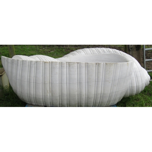 77 - A good quality carved Carrera marble bath in the form of a shell, approx 210cm long x 110cm wide x 6... 