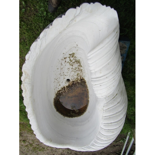 77 - A good quality carved Carrera marble bath in the form of a shell, approx 210cm long x 110cm wide x 6... 