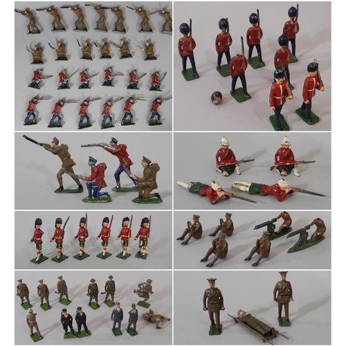 1276 - Collection of early 20th century hollow cast lead toy soldiers including figures by W Britain and Jo... 