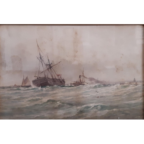 1035 - Arthur Wilde Parsons (1847-1920) - Two Maritime Scenes with Ships and Boats, watercolour on paper, b... 