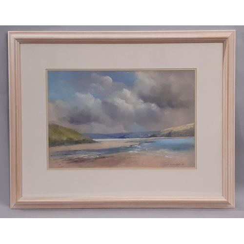 1047 - Jane Lampard (Local Interest, Contemporary) - Coastal Scene, pastel on paper, signed lower right in ... 