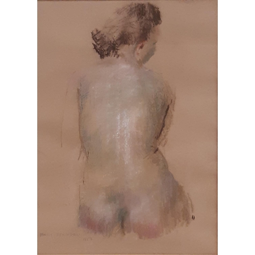 1049 - Mary Remington (1910-2003) - Female Nude, Facing Away (1953), pastel on paper, signed and dated in p... 