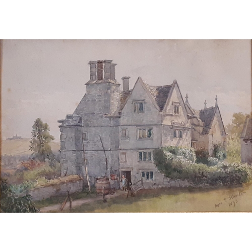 1059 - Rose Emily Stanton (1838-1908) - 'Moorcourt, Stroud' (1893), watercolour on paper, signed and dated ... 