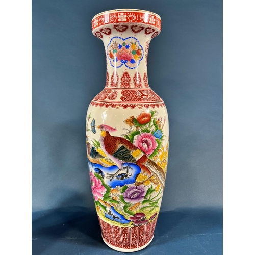 2085 - A contemporary Chinese baluster shaped vase with character and landscape detail