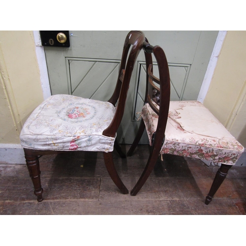 3080 - Three 19th century mahogany dining chairs with upholstered seats