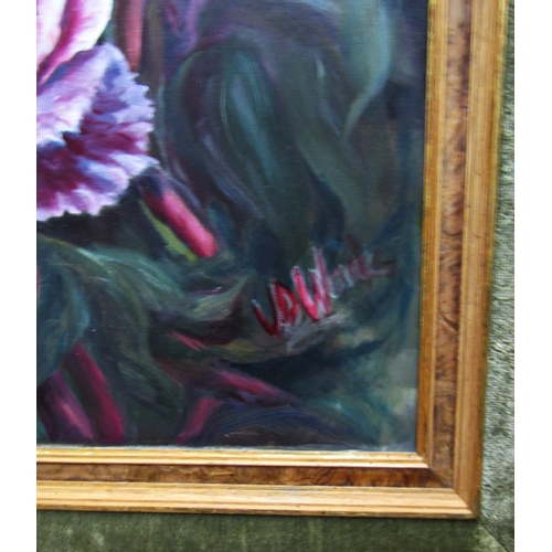 1012 - Doreen Wade - 'Tree Peonies', oil on canvas, signed lower right, titled with exhibition label verso,... 