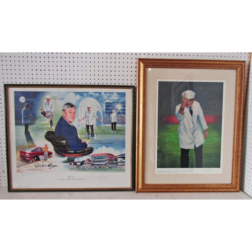 1070 - (Cricket Interest) Two Signed Prints to Include: Geoffrey T. Wood - 'Memories, A Tribute to Harold '... 