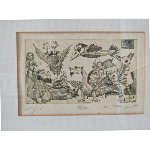 1082 - Two Prints by Different Artists to Include: Jozsef Se Kovacs (Hungarian), limited edition etching (1... 