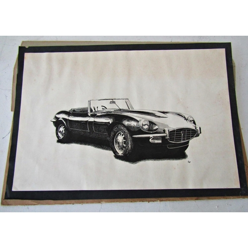 1100 - Stephen Franklin (Contemporary) - Three paintings and a pen study of a vintage car; together with a ... 