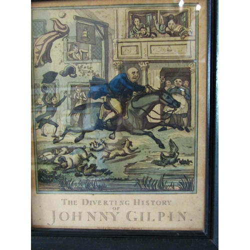 1128 - 'The Diverting History of Johnny Gilpin', pair of hand-coloured engravings, published 1835, glazed i... 