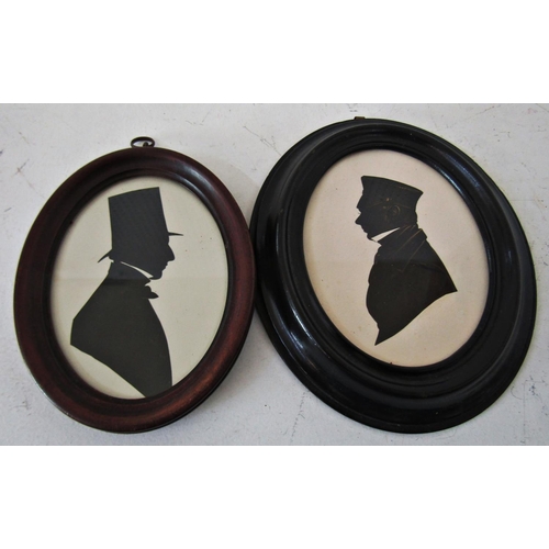 1137 - Three paper-cut silhouette portraits in profile, one labelled 'Charles Captain Cooch, nat. 1849, 62 ... 