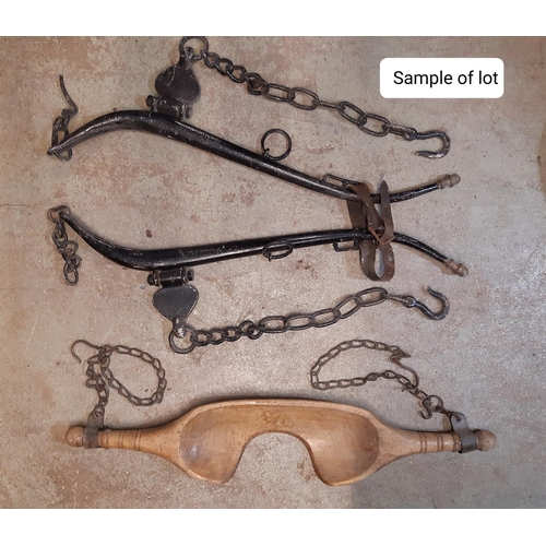 3056 - A yoke, a seed tiller, pair of harnesses  and other agricultural effects