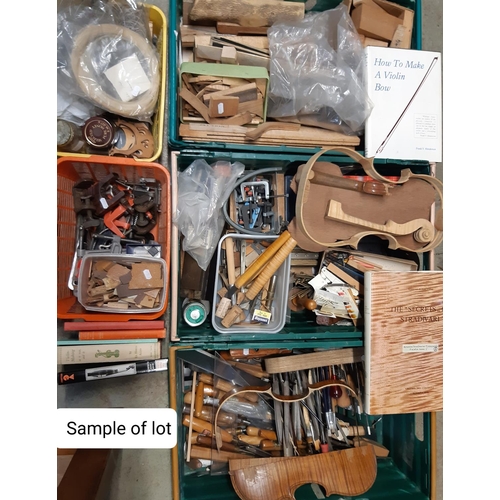 3057 - A comprehensive collection of violin making equipment including specialist tools, clamps, fittings, ... 