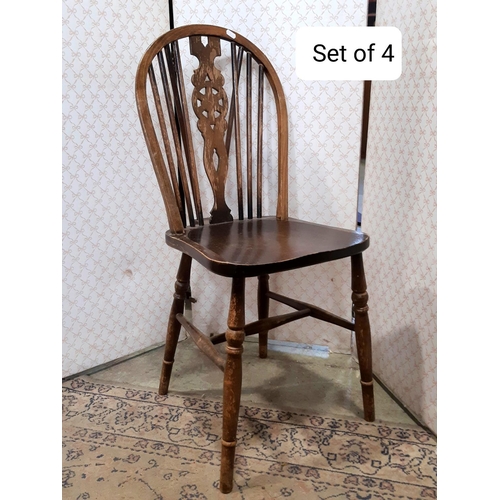 3074 - Four Windsor wheelback kitchen chairs