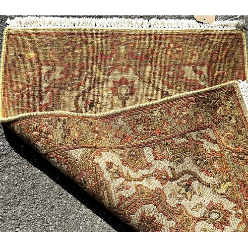 2681 - A small early 19th century Art Nouveau design mat, 95cm x 65cm approx.