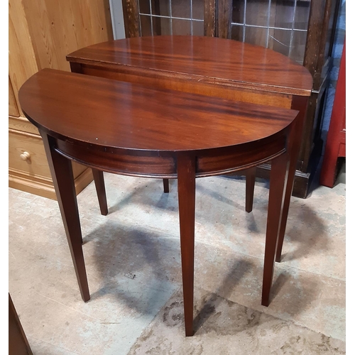 3097 - A pair of contemporary mahogany D end  side tables in a Georgian style 85 cm wide together with a Vi... 