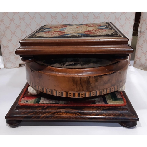 3131 - Three Victorian footstools all with hand worked tops