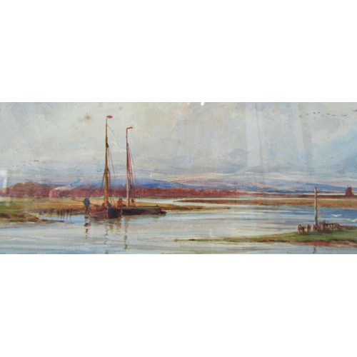 1116 - Watercolour of Loch Scene with Boats (British School, Late 19th/Early 20th Century), unsigned, 17 x ... 