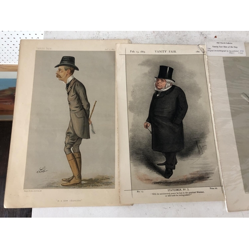 1024 - Twelve Vanity Fair Spy, Ape and Lib Chromolithograph Prints and One Other to Include: John Hinde Pal... 