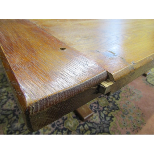 3519 - An Alan 'Acornman' Grainger (Ex Mouseman) arts and crafts dining table the large rectangular top wit... 