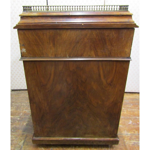 3614 - A Victorian walnut and figured walnut davenport maple and sycamore lined with raised stationery box ... 