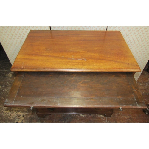 3620 - A 19th century mahogany chest of three long graduated drawers with brush slide on bracket supports 7... 