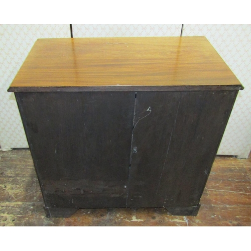 3620 - A 19th century mahogany chest of three long graduated drawers with brush slide on bracket supports 7... 