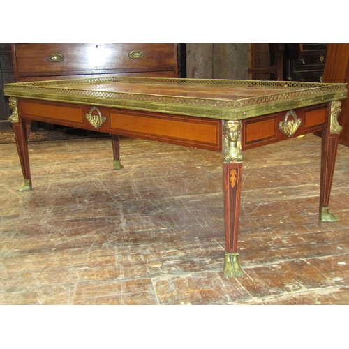 3591 - A good quality contemporary occasional table in the classical style the rectangular top with geometr... 