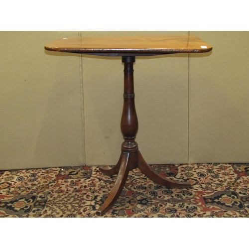 3558 - A Georgian mahogany occasional table with rectangular top, on a vase shaped pillar and swept base, 6... 