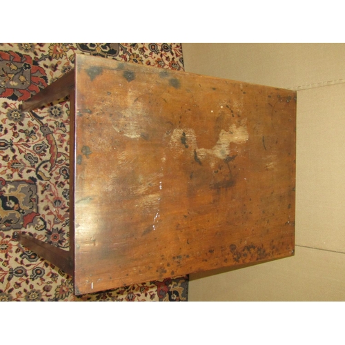 3571 - A Georgian mahogany side table of simple form with shallow frieze drawers on square taper legs, 77 c... 