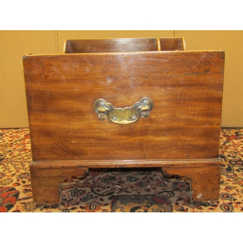 3573 - A Georgian style mahogany five divisional Canterbury on bracket feet and brass carrying handles, 71 ... 