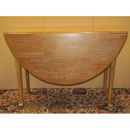 3574 - Late Georgian oak drop leaf pad foot table 100 cm in length