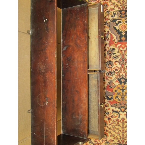 3611 - A Georgian mahogany wall shelf incorporating a pair of frieze drawers on shaped brackets, 81 cm wide