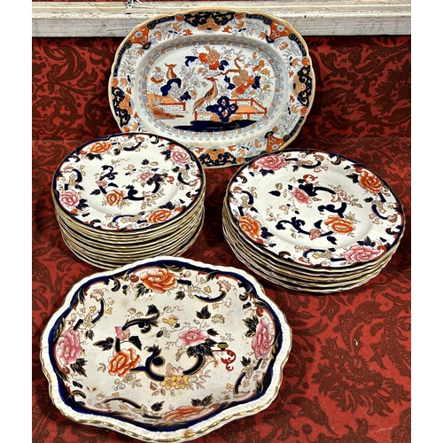 2083A - Masons Mandalay pattern dinner ware to include dinner and side plates, shaped dishes, soup bowls and... 