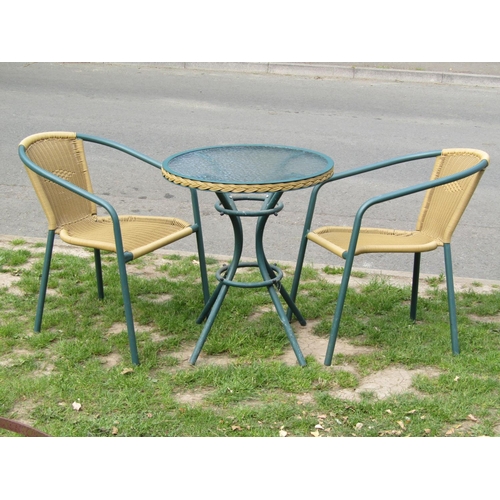 703A - A decorative three piece bistro set with tubular frame